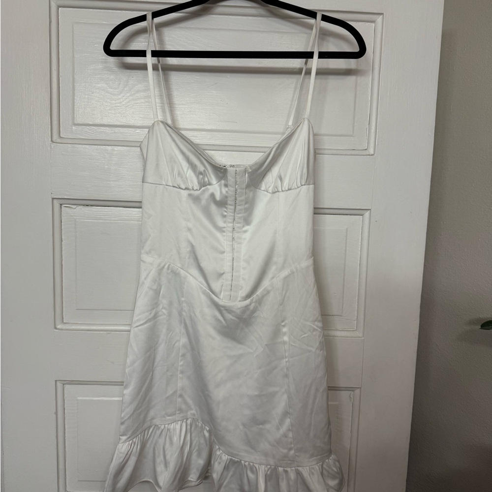 White Satin corset mini Dress